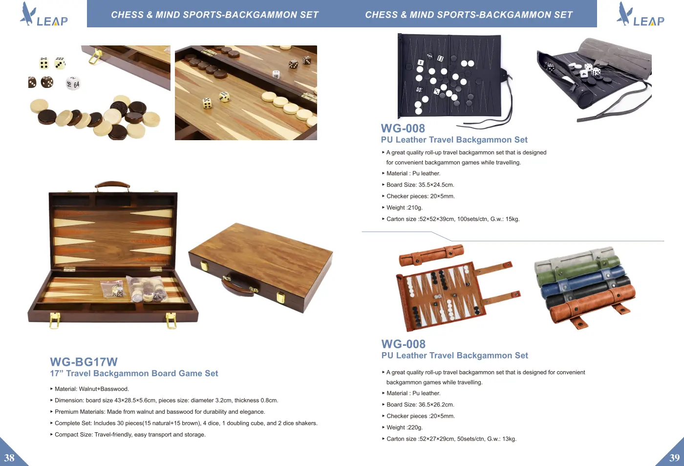 Backgammon & Board Games · Catalogue sheet 6