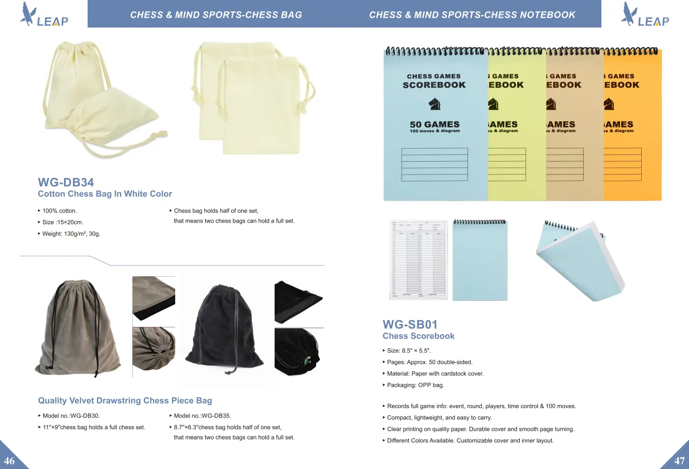 Chess Notebooks · Catalogue sheet 1