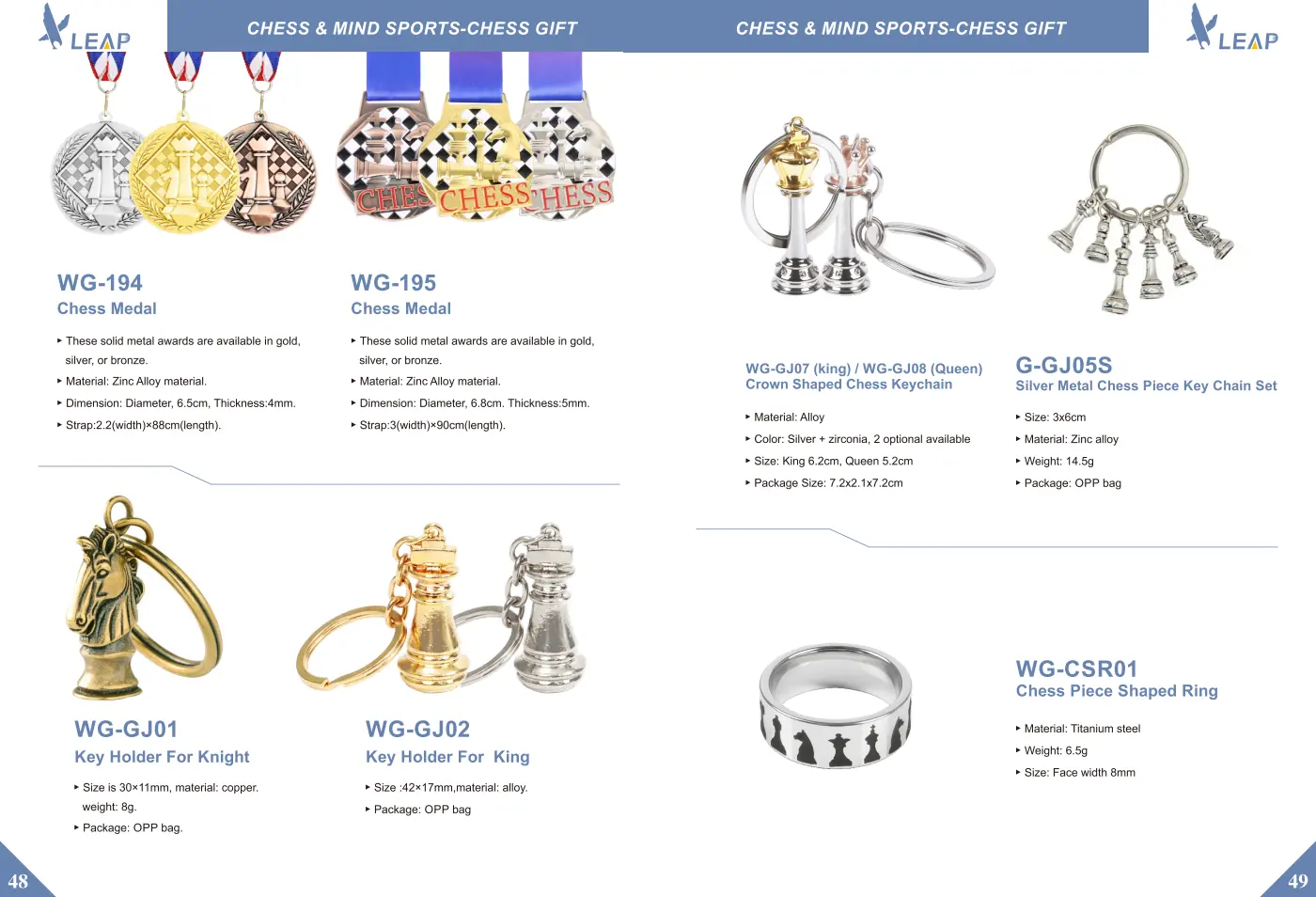 Chess Gifts · Catalogue sheet 1