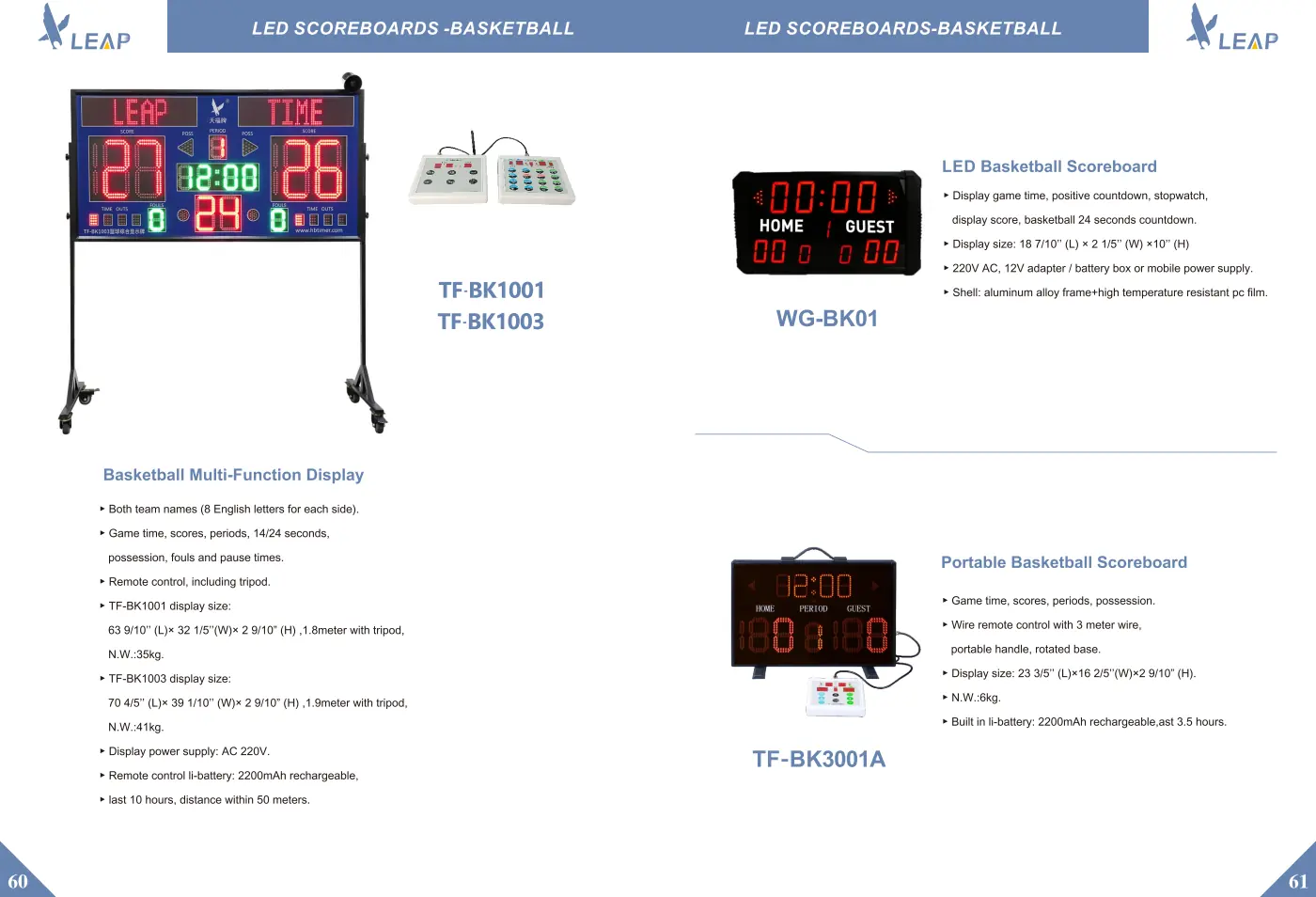 Scoreboards & Event Timers · Catalogue sheet 1