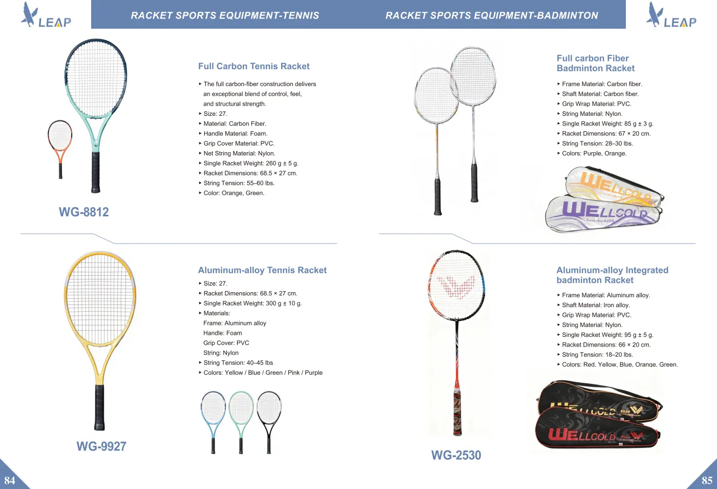 Racket Sports · Catalogue sheet 1