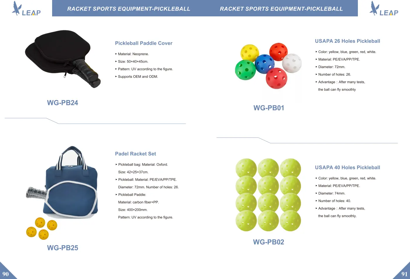 Racket Sports · Catalogue sheet 4