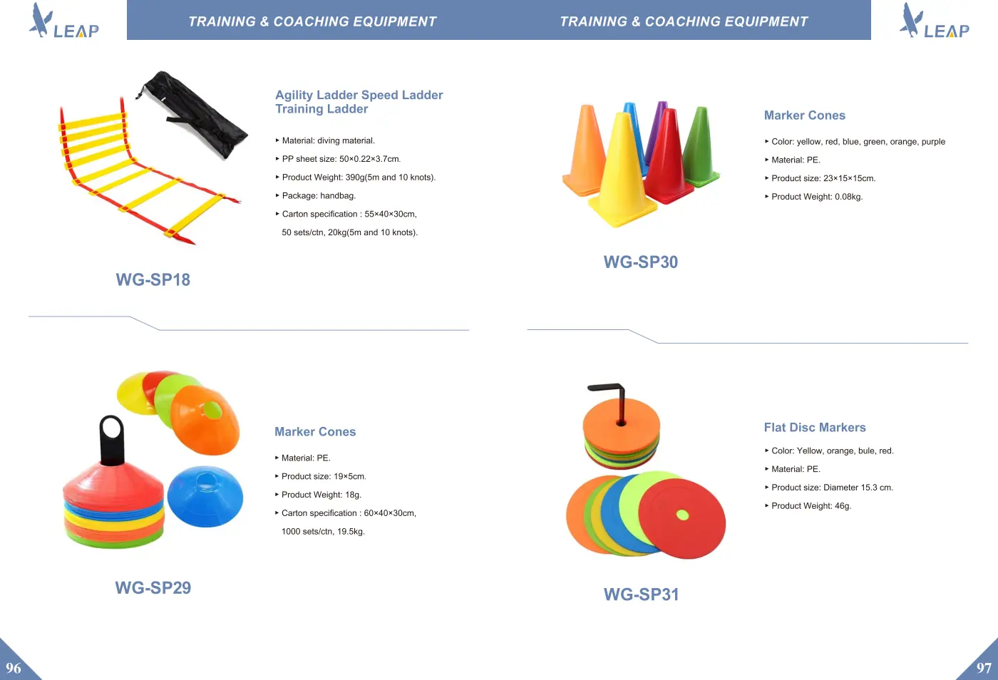 Training & Coaching Equipment · Catalogue sheet 1