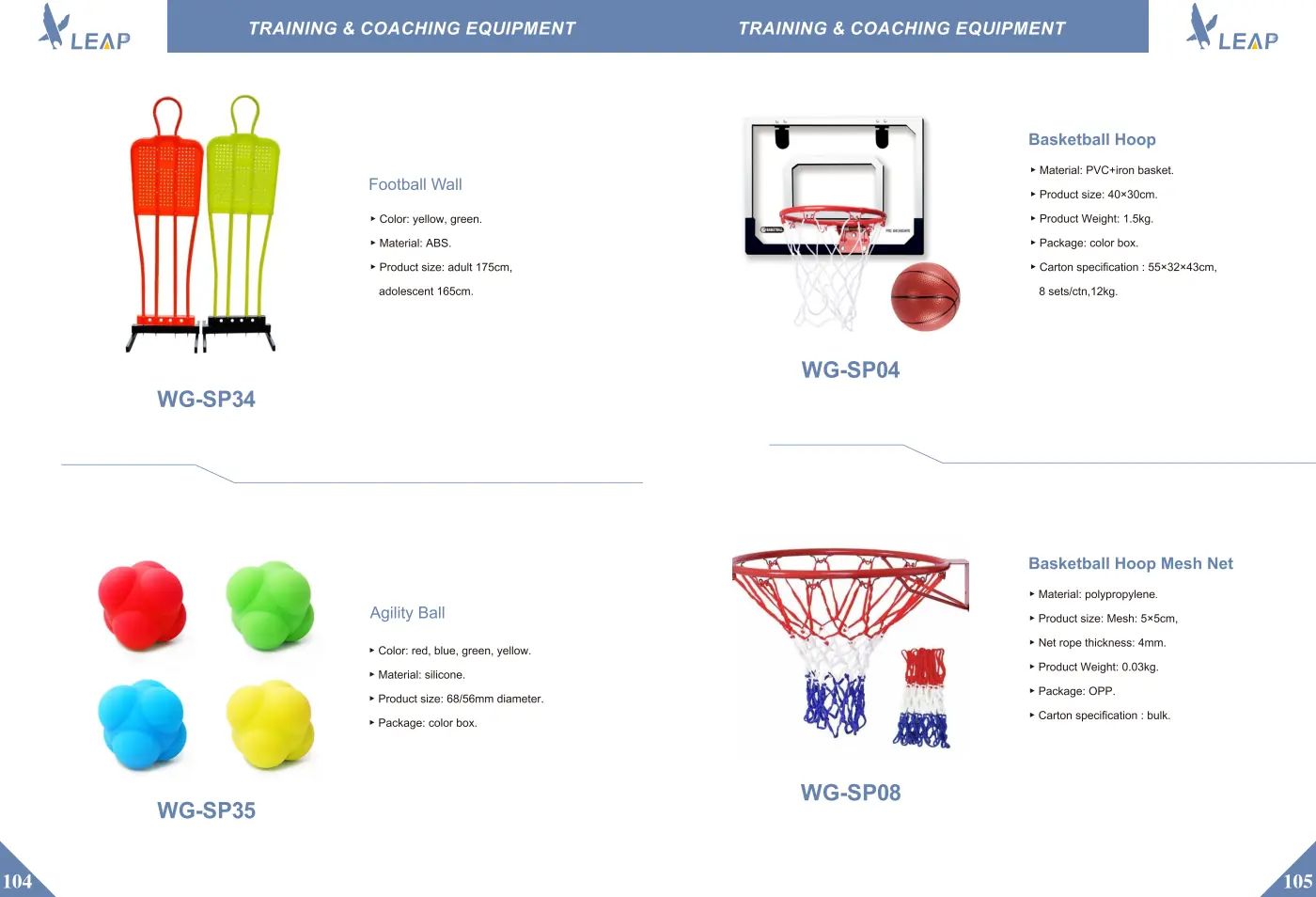 Training & Coaching Equipment · Catalogue sheet 5
