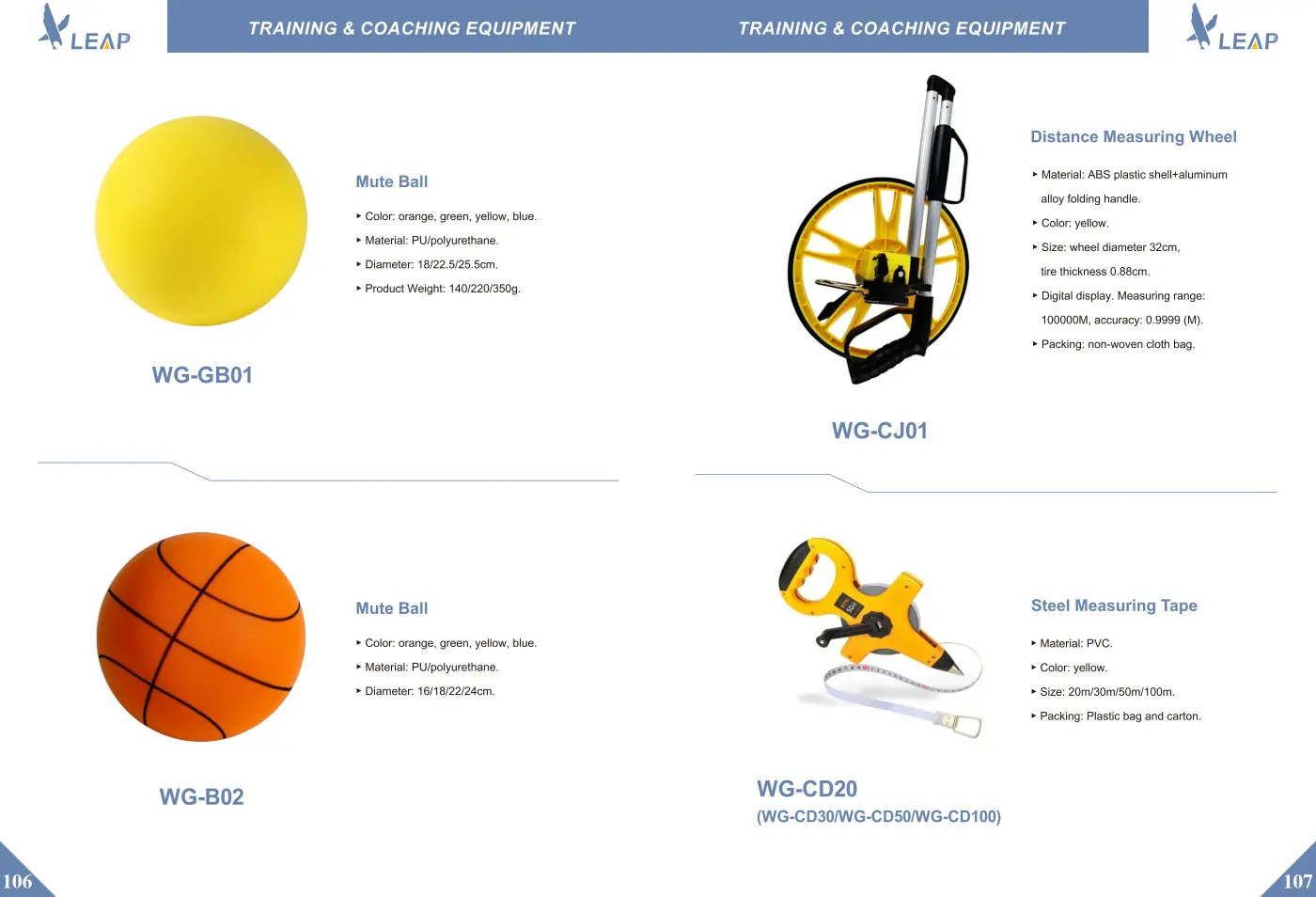 Training & Coaching Equipment · Catalogue sheet 6