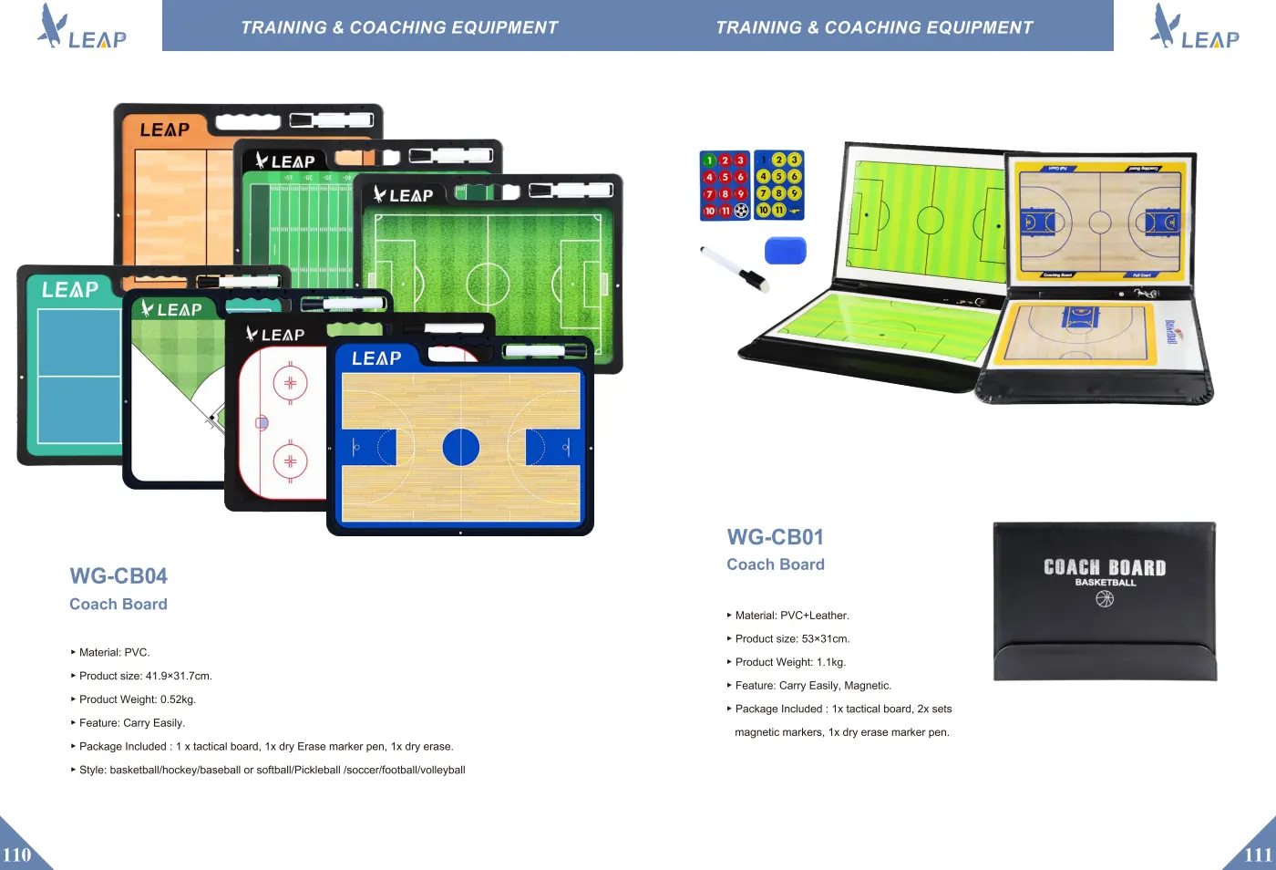 Training & Coaching Equipment · Catalogue sheet 8