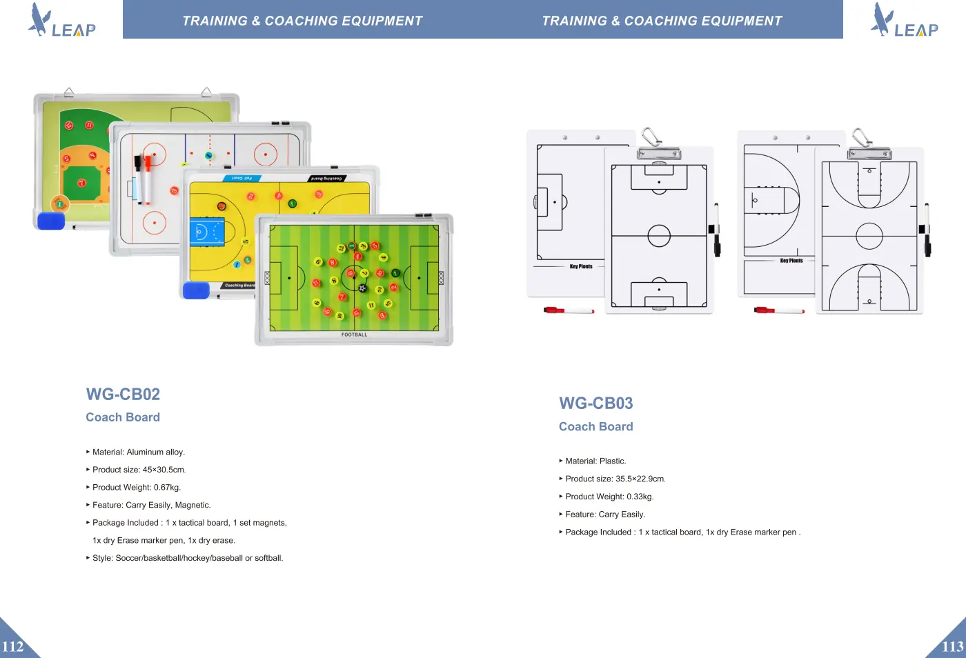 Training & Coaching Equipment · Catalogue sheet 9