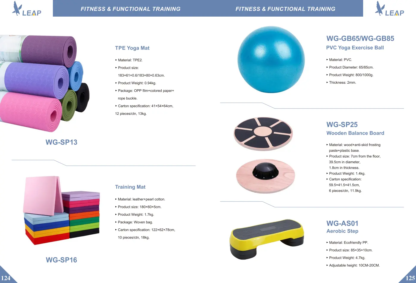 Fitness & Functional Training · Catalogue sheet 6